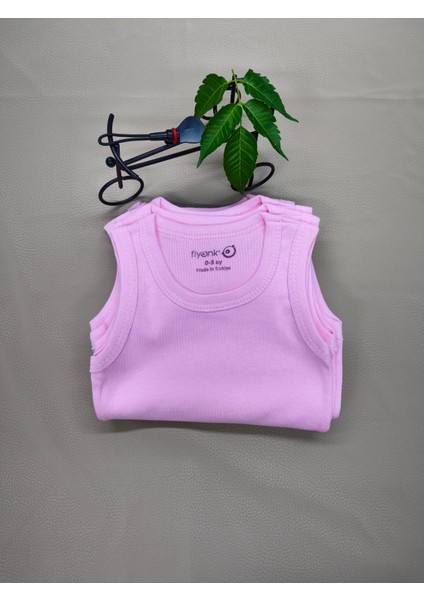 5'li Pembe Bebek Çıtçıtlı Body Atlet Pamuklu