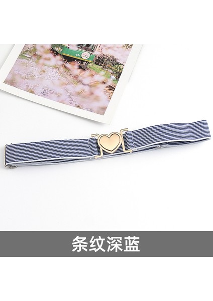 Kemer Kanvas Kemer Aşk Alaşım Ayarlanabilir Uzunluk Erkek ve Kadın Elastik Örgülü Kemer Elastik Bel Contası (Yurt Dışından)