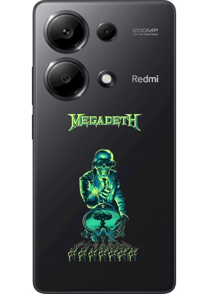 Xiaomi Redmi Note 13 Pro Uyumlu Şeffaf Kılıf Mega Death Tasarımlı