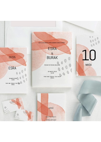 Desıgn Zarfsız Isimlikli Düğün Davetiyesi fiyatları
