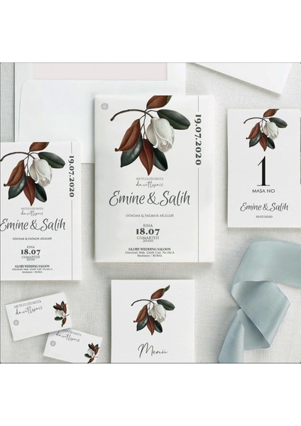 Pure Zarfsız Isimlikli Düğün Davetiyesi fiyatları