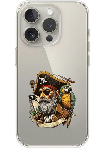 iPhone 16 Pro Max Uyumlu Şeffaf Kılıf Pirate 3 Tasarımlı