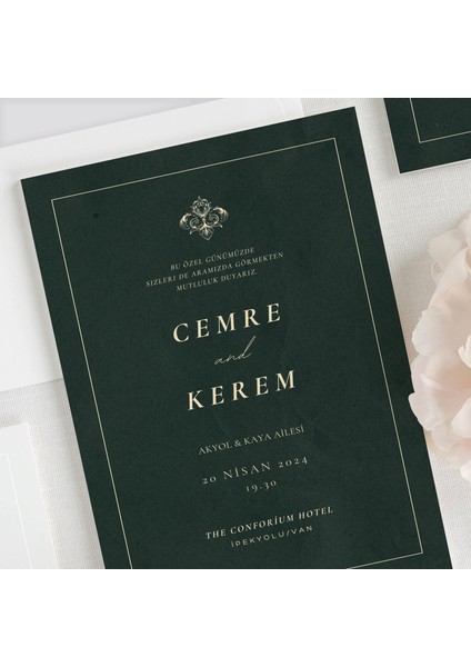 Nostaljik Şeffaf Zarflı Düğün Davetiyesi fiyatları