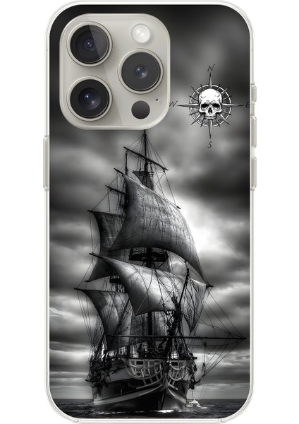 iPhone 15 Pro Max Uyumlu Şeffaf Kılıf Pirate 2 Tasarımlı