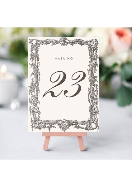 Barok Çerçevelı Masa Kartı