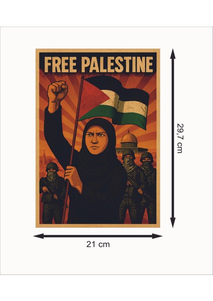 Free Palestine 3 Retro Mdf Duvar Dekarasyon Tablosu fiyatları