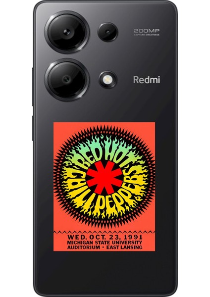 Xiaomi Redmi Note 13 Pro Uyumlu Şeffaf Kılıf Red Hot Chili Peppers Tasarımlı