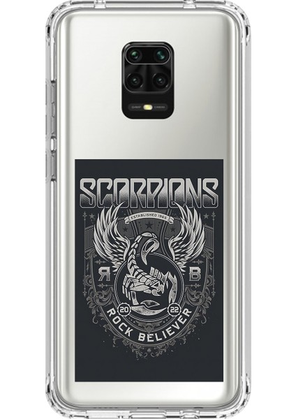 Xiaomi Redmi Note 9 Pro Uyumlu Şeffaf Kılıf Scorpions Tasarımlı