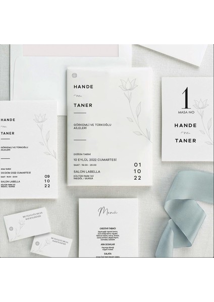 Leylak Zarfsız Isimlikli Düğün Davetiyesi fiyatları