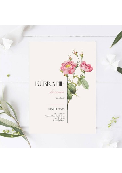 Gül Zarafetı Kına Kartı