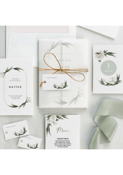 Bahar Şeffaf Zarflı Düğün Davetiyesi