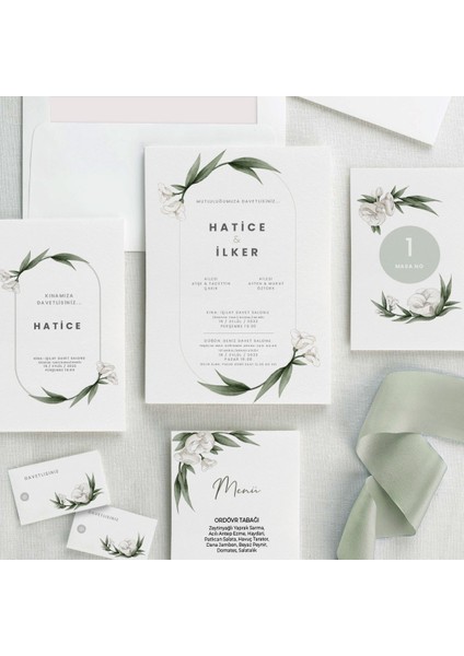 Bahar Şeffaf Zarflı Düğün Davetiyesi fiyatları