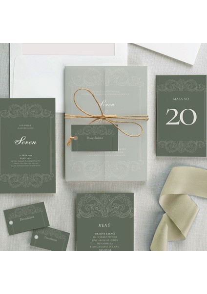 Hıstory Şeffaf Zarflı Düğün Davetiyesi