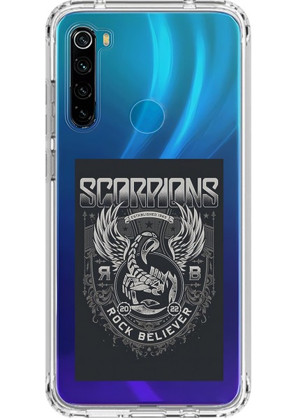 Xiaomi Redmi Note 8 Uyumlu Şeffaf Kılıf Scorpions Tasarımlı