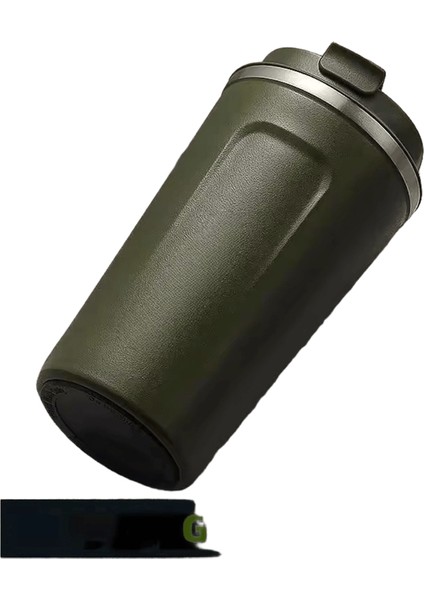 380/510ML Seyahat Paslanmaz Çelik Kahve Fincanı Termal Kupa Sızdırmaz Termos Şişe Çay Kahve Kupa Vakum Şişesi Yalıtımlı Daklar Sıcak Kapasite: 510ML / Renk: Ordu Yeşili (Yurt Dışından)