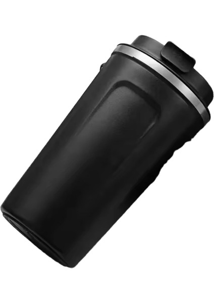 380/510ML Seyahat Paslanmaz Çelik Kahve Fincanı Termal Kupa Sızdırmaz Termos Şişe Çay Kahve Kupa Vakum Şişesi Yalıtımlı Daklar Sıcak Kapasite: 510ML / Renk: Siyah (Yurt Dışından)