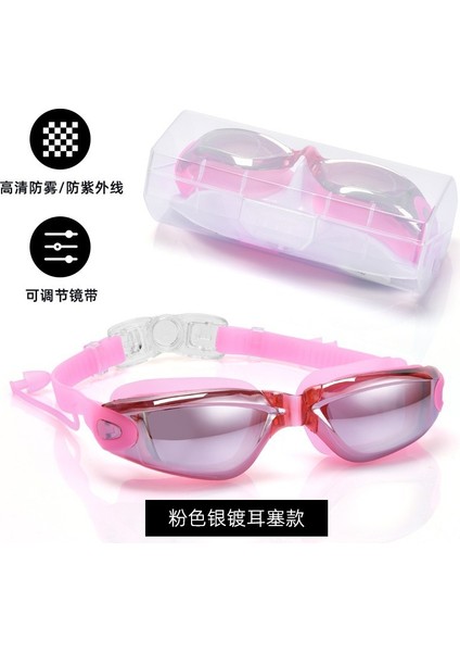 Yetişkinler Için Silikon Yarış Yüzme Gözlüğü Hd Elektrokaplama Yüzme Gözlüğü Profesyonel Buğu Önleyici Su Geçirmez Yüzme Gözlüğü (Yurt Dışından)