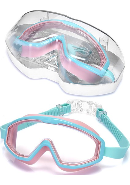 Macaron Renk Uyumlu Yeni Çocuk Yüzme Gözlüğü Kızlar Düz Buğu Önleyici Büyük Çerçeve Yüzme Gözlüğü Erkekler Dalış Özel Ekipmanları (Yurt Dışından)
