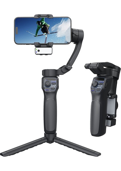 Go Des GD-F11 3 Eksenli El Tipi Yüz Tanıma Takipli LED Işıklandırma Aparatlı Gimbal Stabilizatör