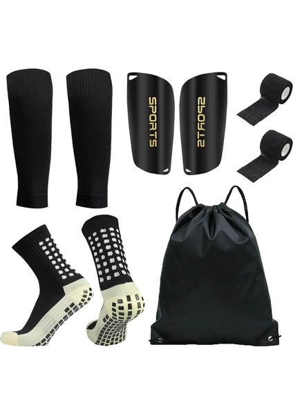 5 Adet Futbol Çantası Futbol Çorapları Gençler Erkekler Spor Kavrama Çorapları Futbol Bacak Kapağı Bandaj Shin Pedler Futbol Antrenmanı Taban Tahtası: Siyah/boyut: L (Yurt Dışından)