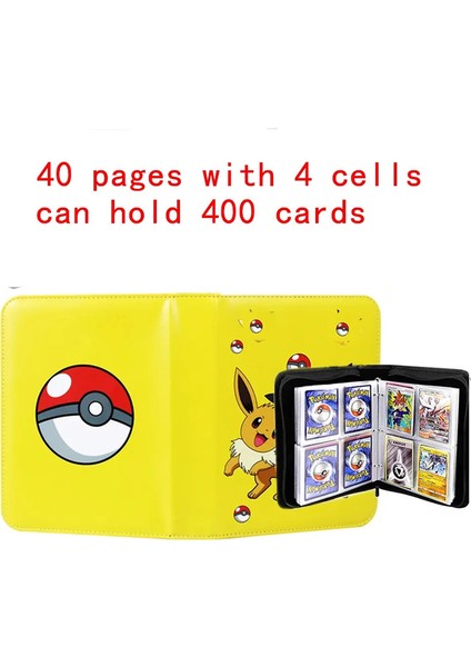 ★ Fd Pokemones Albüm Bağlayıcı Fotokard Pu Fermuar Fotoğraf Albüm Albüm Carte Tutucu Oyuncaklar Klasör Mektupları Pokemones Kartları Kartları: 4 Cep 50 Sayfa (Yurt Dışından)