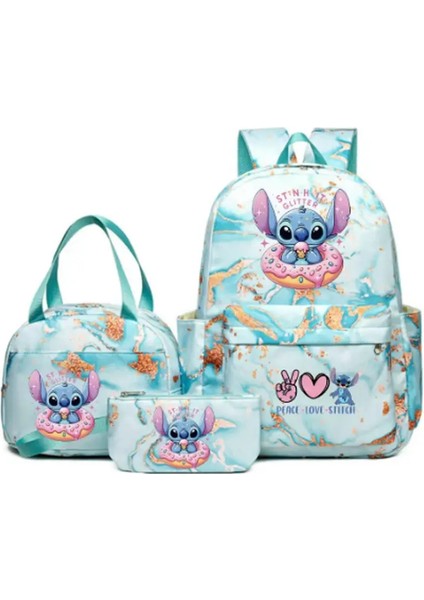 3pcs Disney Lilo Dikiş Renkli Sırt Çantası Öğle Yemeği Çantası Sırt Çantası Sırt Çantası Kızlar Için Gündelik Okul Çantaları (Yurt Dışından)