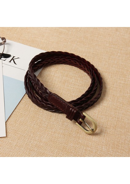 Kemer Kadın El Yapımı Örgülü Kemer Kore Dekoratif Elbise Kot Pantolon Retro Günlük Her Mevsime Uygun Kemer (Yurt Dışından)