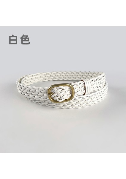 Deliksiz Kadın Örgülü Kemer Retro Moda Dekorasyon Rahat Pantolon Kot Elbise Kemer Kadın (Yurt Dışından)