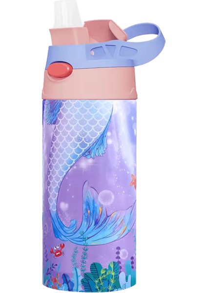 360ML Çocuk Termos Şişesi Paslanmaz Çelik Termos Kupa Sızdırmaz Vakum Şişeleri Okul Için Çocuk Unicorn Termal Su Şişesi Kapasite: 360ML / Renk: Deniz Kızı (Yurt Dışından)