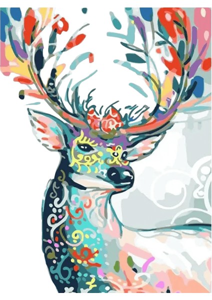 Geyik Ren Geyiği Sika Dıy Dijital Yağlı Boya Sayılarla Boyama Boya Çizim Boyama Numarası Tuval El Boyalı Modüler Resim Renk: Stil C / Boyut (Cm): 1 Takım (Yurt Dışından)