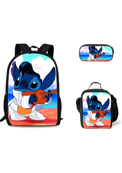 Dikiş Ilkokul ve Ortaokul Öğrencileri Omuz Çantası Çapraz Askılı Çanta Kalem Çantası Üç Set (Yurt Dışından)