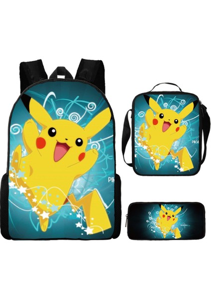 Omuz Okul Çantası Çapraz Askılı Çanta Kalem Çantası Üç Parça Set (Yurt Dışından)