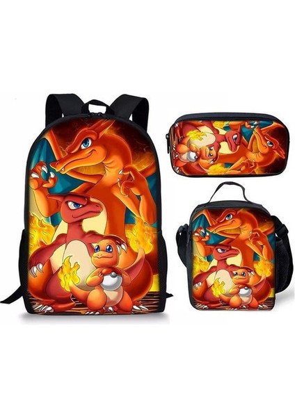 Omuz Okul Çantası Çapraz Askılı Çanta Kalem Çantası Üç Parça Set (Yurt Dışından)