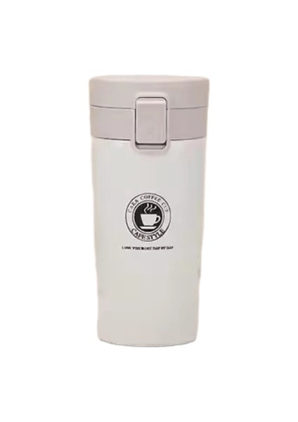 500ML Termal Kupa Çift Duvar 304 Paslanmaz Çelik Kahve Fincanı Çay Vakumlu Matara Termos Su Şişesi Sızdırmaz Termos Kupa Kahvekapasite: 500ML / Renk: Beyaz (Yurt Dışından)