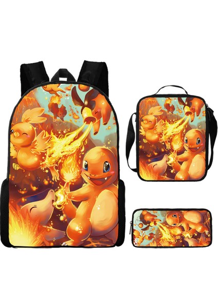 Omuz Okul Çantası Çapraz Askılı Çanta Kalem Çantası Üç Parça Set (Yurt Dışından)