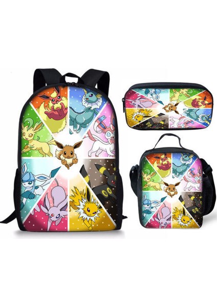 Omuz Okul Çantası Çapraz Askılı Çanta Kalem Çantası Üç Parça Set (Yurt Dışından)