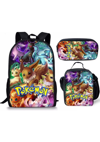 Omuz Okul Çantası Çapraz Askılı Çanta Kalem Çantası Üç Parça Set (Yurt Dışından)