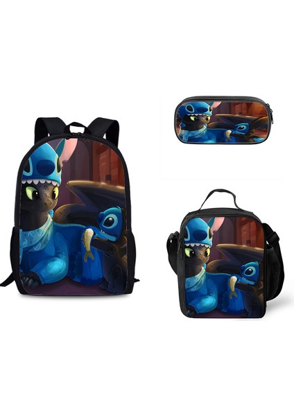 Dikiş Ilkokul ve Ortaokul Öğrencileri Omuz Çantası Çapraz Askılı Çanta Kalem Çantası Üç Set (Yurt Dışından)