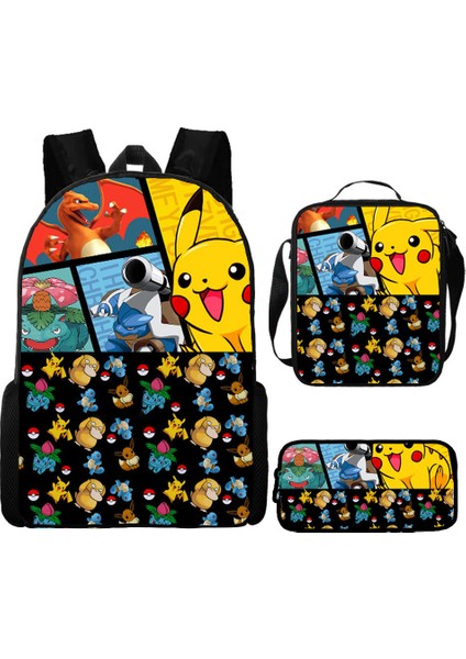 Omuz Okul Çantası Çapraz Askılı Çanta Kalem Çantası Üç Parça Set (Yurt Dışından)