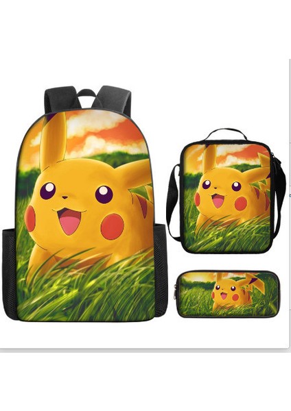 Omuz Okul Çantası Çapraz Askılı Çanta Kalem Çantası Üç Parça Set (Yurt Dışından)