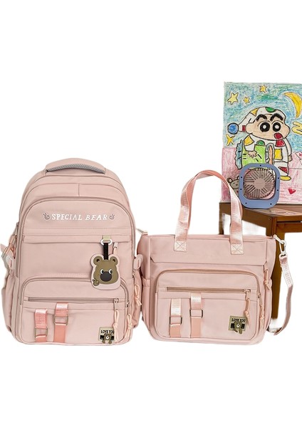 Ortaokul ve Lise Öğrencileri Okul Çantası Büyük Kapasiteli Iki Set Öğretici Omuz Çantası (Yurt Dışından)