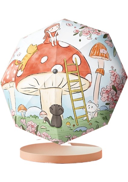 Çocuk Şemsiyesi Erkek Kız Okul Özel Güneşli Yağmur Çift Kullanımlı Güneş Kremi Uv Uzun Saplı Şemsiye (Yurt Dışından)