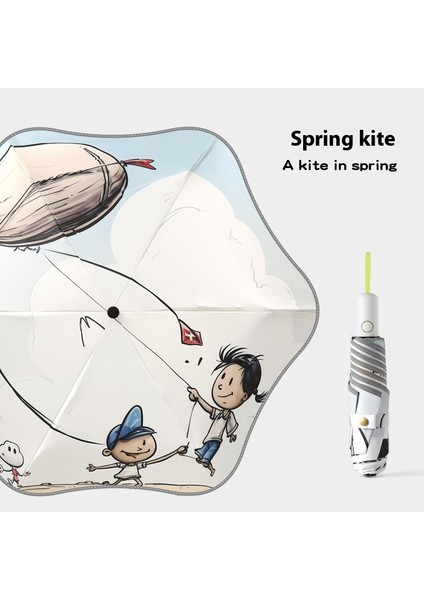 Tam Otomatik Mafsal Kapama Geri Tepme Önleyici Çocuk Şemsiyesi Güneşli ve Yağmurlu Şemsiye Çift Amaçlı Katlanır Şemsiye (Yurt Dışından)