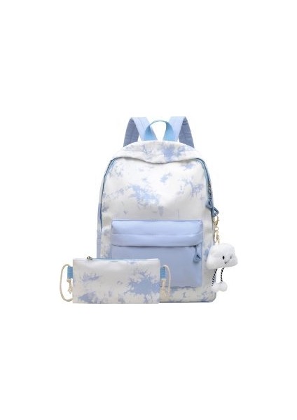 Büyük Kapasiteli Omuz Çantası Kalem Çantası Iki Parçalı Anne ve Oğul Çantası Seti Moda Mürekkep Boyama Okul Çantası (Yurt Dışından)