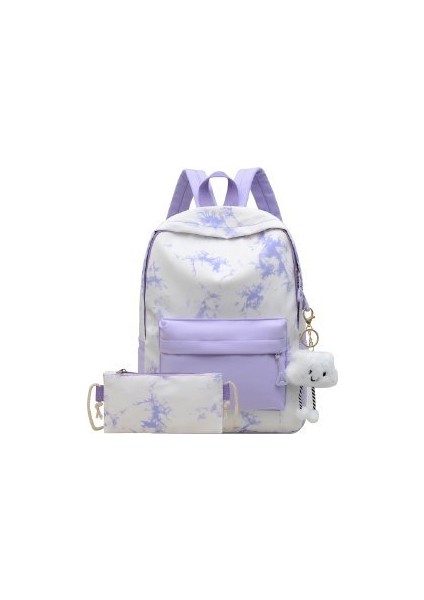 Büyük Kapasiteli Omuz Çantası Kalem Çantası Iki Parçalı Anne ve Oğul Çantası Seti Moda Mürekkep Boyama Okul Çantası (Yurt Dışından)