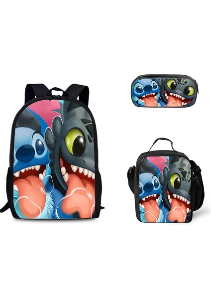 Dikiş Ilkokul ve Ortaokul Öğrencileri Omuz Çantası Çapraz Askılı Çanta Kalem Çantası Üç Set (Yurt Dışından)