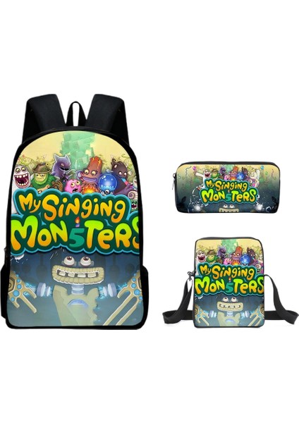 Canavar Konseri Kitap Çantası Omuz Çantası Çapraz Çanta Kalem Çantası 3 Adet (Yurt Dışından)