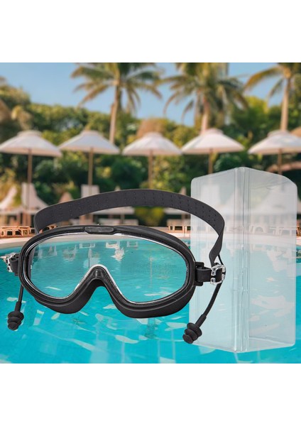 Çocuk Yüzme Gözlüğü Kız Erkek Yüzme Ekipmanı Gözlük Su Geçirmez ve Buğu Önleyici Büyük Çerçeve Profesyonel Dalış Gözlüğü (Yurt Dışından)