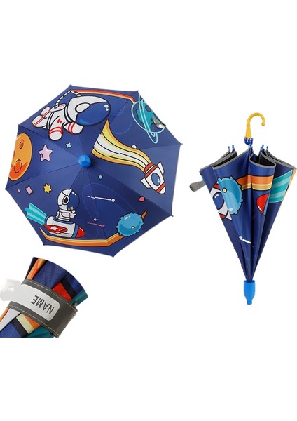 Çocuk Şemsiyesi Sevimli Karikatür Uzun Saplı Şemsiye Güneş Kremi Vinil Şemsiye Çocuklar 6-12 Yaş Isim Etiketi ile (Yurt Dışından)