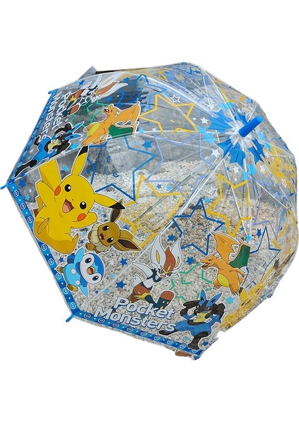 Çocuk Sevimli Şeffaf Uzun Saplı Kemer Şemsiye (Yurt Dışından)